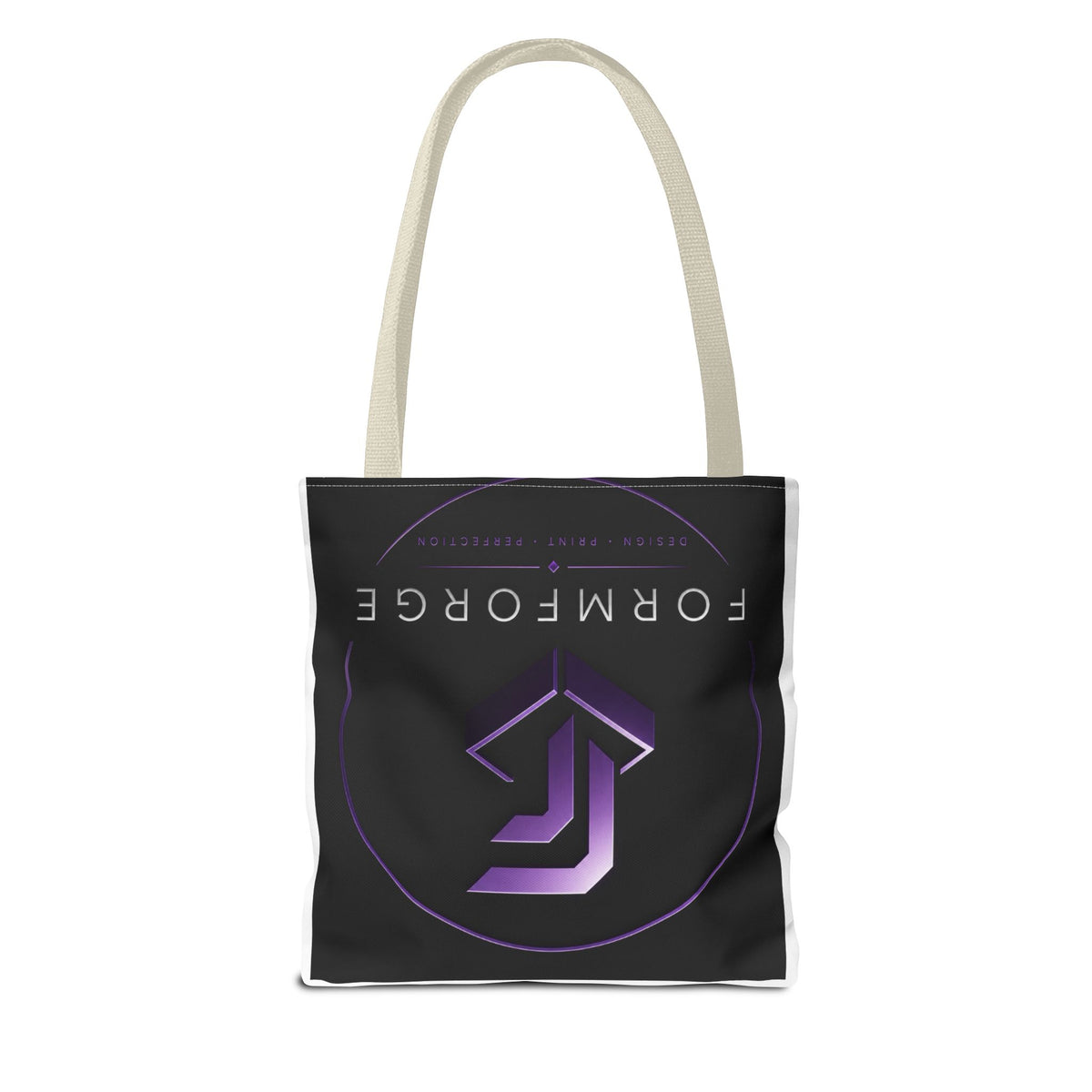 Formforge Logo Tote Bag — Luxury Black & Gold Branded All-Over Print Tote