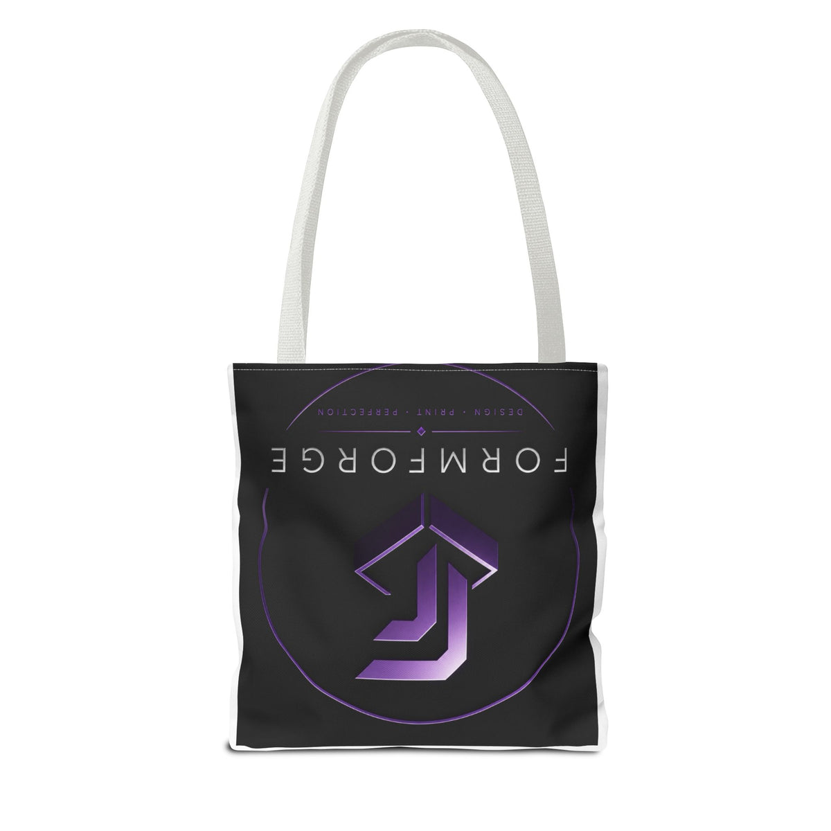 Formforge Logo Tote Bag — Luxury Black & Gold Branded All-Over Print Tote